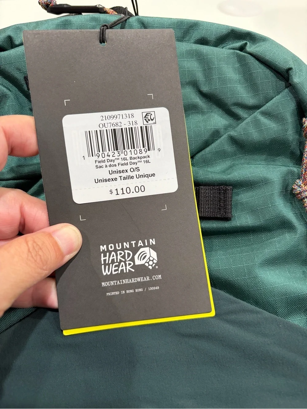 Mountain Hardwear Adult Field Day 16L Backpack Teal Green NWT Daypack Pack